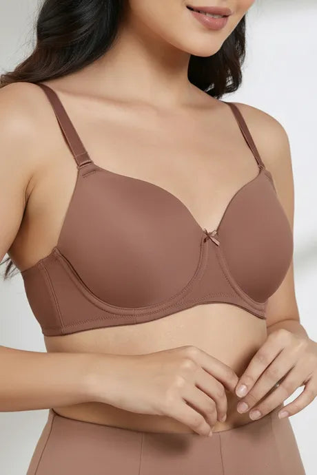 Padded Wired 3/4Th Coverage T-Shirt Bra - Nutmeg