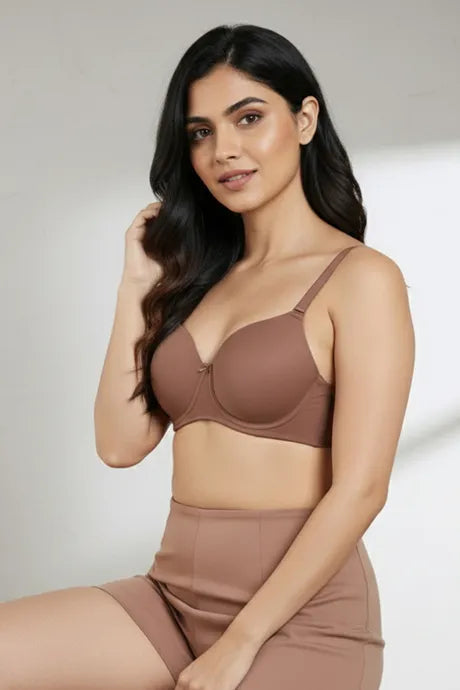 Padded Wired 3/4Th Coverage T-Shirt Bra - Nutmeg